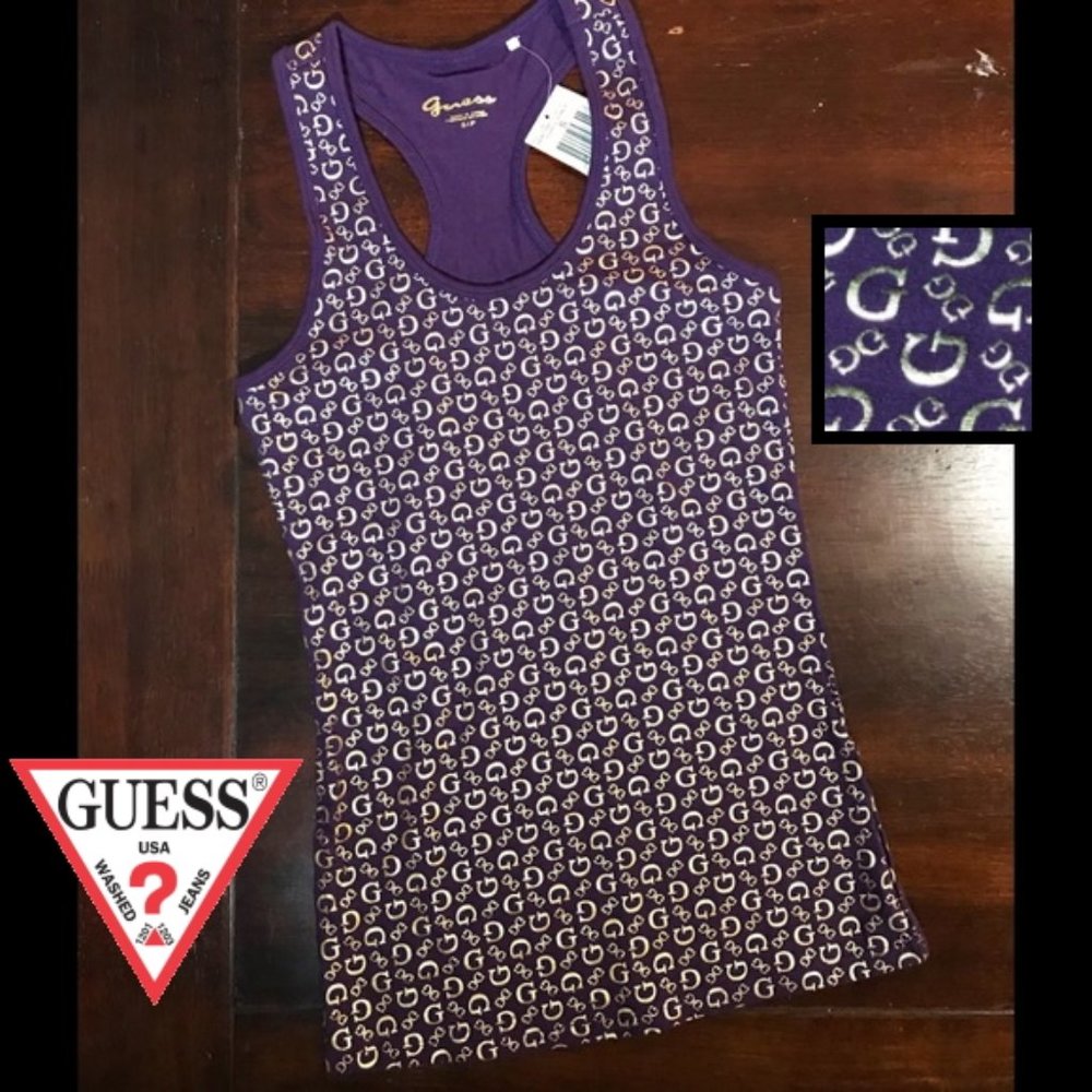 🎉2 Left!!🎉 Guess Purple and Gold Racerback Tank